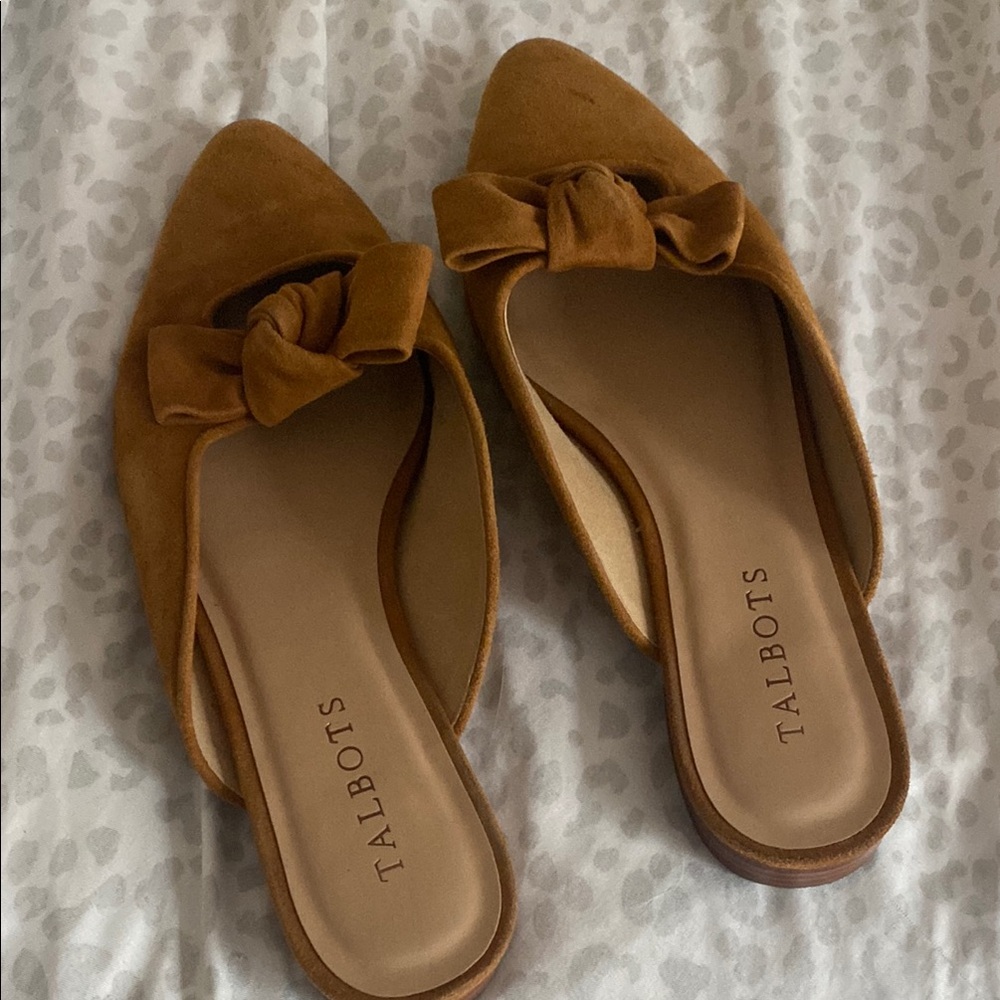 Talbots Brown Mules with Bow
